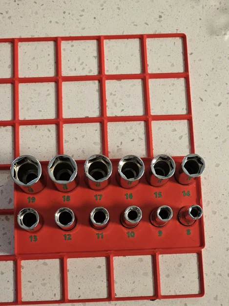 Khay Gridfinity cho bộ ICON socket Metric 3/8" Drive (12 món) - Image 3