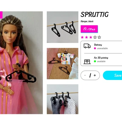 Móc Áo Spruttig Cỡ Búp Bê (Tỉ lệ 1:6)