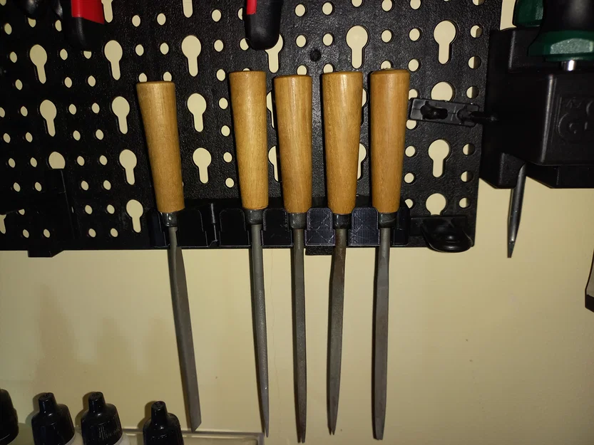 Giá đỡ 6 cây dũa cho bảng pegboard Lidl/Parkside (In 3D) - Image 2