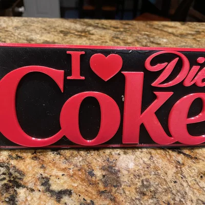Mô hình in 3D bảng hiệu để bàn I Love Diet Coke độc đáo