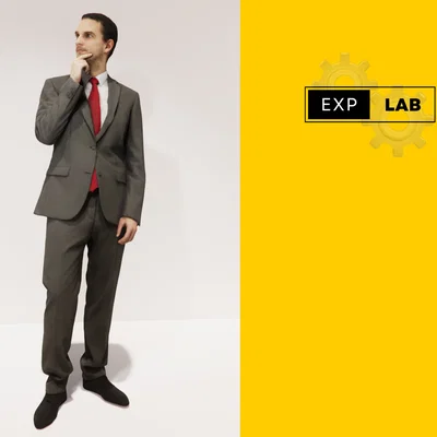 Mô hình người đàn ông mặc suit (A man in a suit) in 3D cao cấp