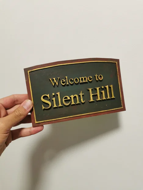 Mô hình bảng hiệu Welcome to Silent Hill trang trí game 3D - Image 1