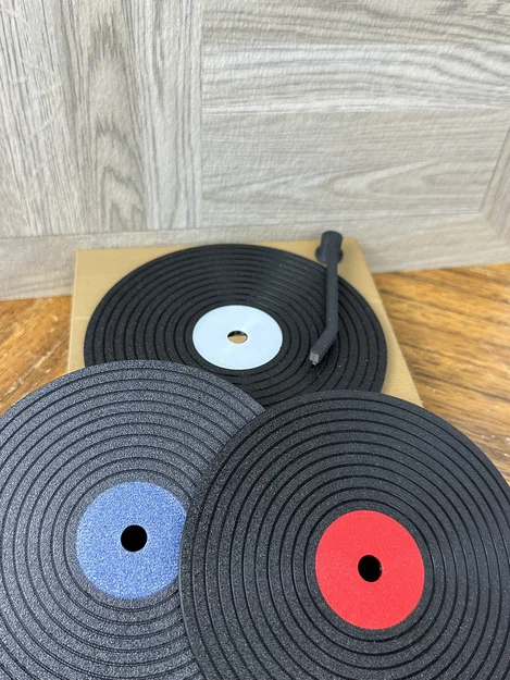 Bộ Đế Lót Ly Đĩa Vinyl + Kệ Trưng Bày - Image 1