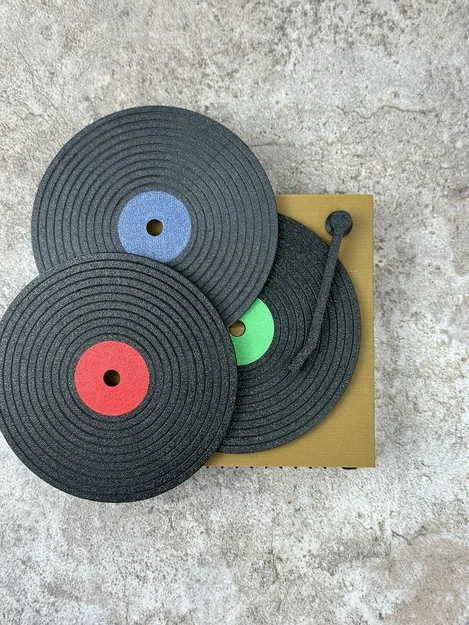 Bộ Đế Lót Ly Đĩa Vinyl + Kệ Trưng Bày - Image 2