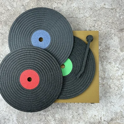 Bộ Đế Lót Ly Đĩa Vinyl + Kệ Trưng Bày