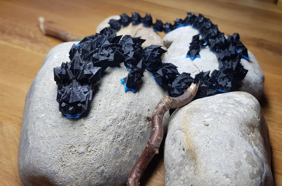 Print in Place Articulated Kristall Drache – Rồng pha lê khớp nối - Image 1