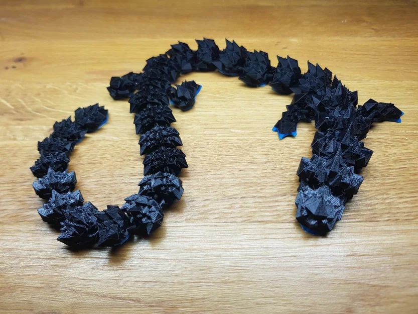 Print in Place Articulated Kristall Drache – Rồng pha lê khớp nối - Image 3