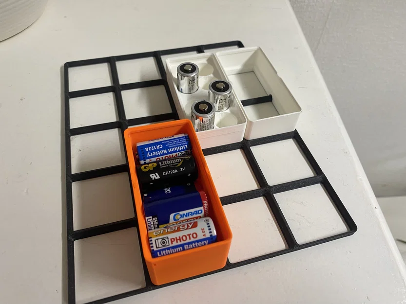 Khay pin Gridfinity CR123A/CR123 xếp chồng - Image 2