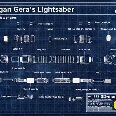 Lightsaber của Dagan Gera (Jedi Survivor) - File 3D In 3D