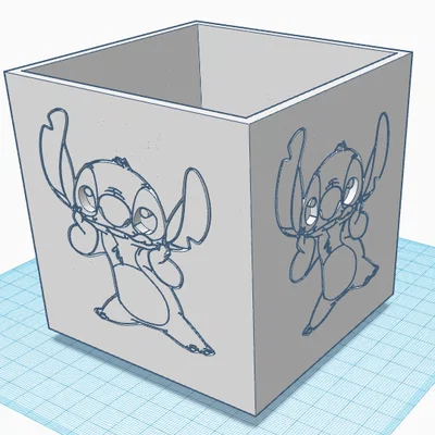 Chậu cây 3D hình Stitch đáng yêu trang trí bàn làm việc