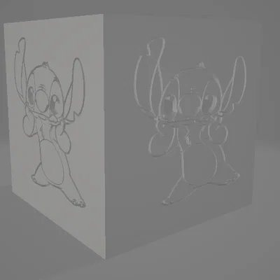 Chậu cây 3D hình Stitch đáng yêu trang trí bàn làm việc