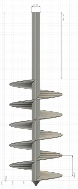 Mẫu trục xoắn ốc (Auger) 750mm cho dự án cơ khí DIY - Image 2