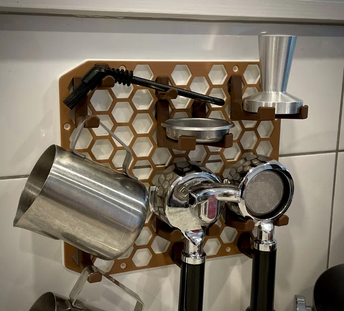 Honeycomb Coffee Wall – Tấm treo tường tổ ong cho đồ pha cà phê - Image 1