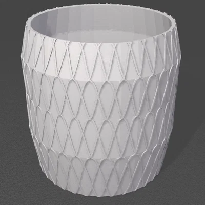 Chậu trồng cây đa giác họa tiết đan chéo - Mẫu in 3D nghệ thuật