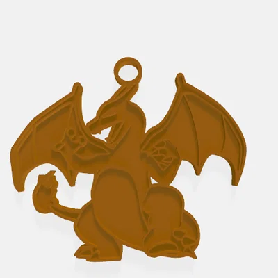 Móc khóa hoặc dây chuyền hình Charizard in 3D cực chất