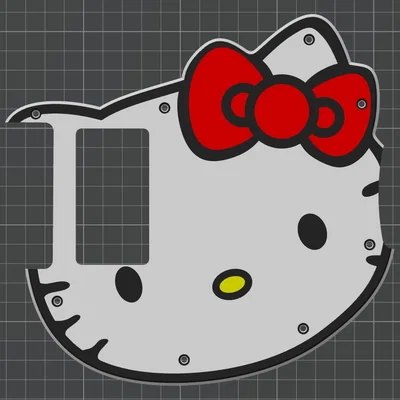 Hello Kitty Stratocaster (thân đàn Strat kiểu Squier) - file in 3D