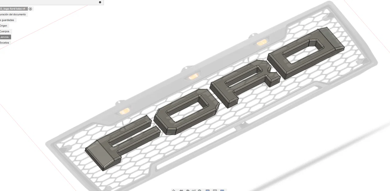 Mô hình logo trang trí 3D cho mặt nạ ca-lăng xe Ford Lobo - Image 5