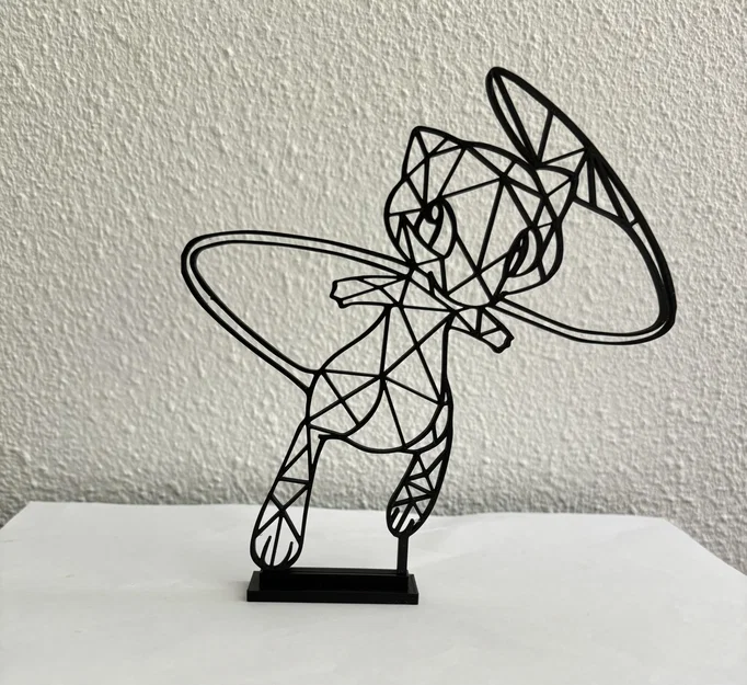Mô hình Geometric Mew Pokémon trang trí 3D tinh tế độc đáo - Image 1