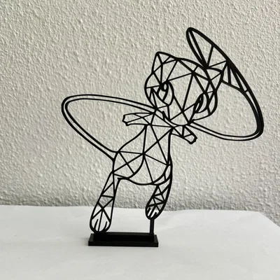 Mô hình Geometric Mew Pokémon trang trí 3D tinh tế độc đáo
