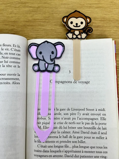 Kẹp sách hình chú voi đáng yêu (Cute Elephant Bookmark) in 3D - Image 2