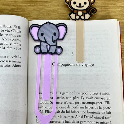 Kẹp sách hình chú voi đáng yêu (Cute Elephant Bookmark) in 3D