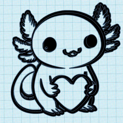 Mô hình trang trí tường Axolotl đáng yêu (Axolotl Wall Art)