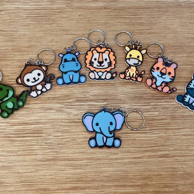 Móc khóa hình chú voi nhỏ đáng yêu (Cute Elephant Keychain) in 3D