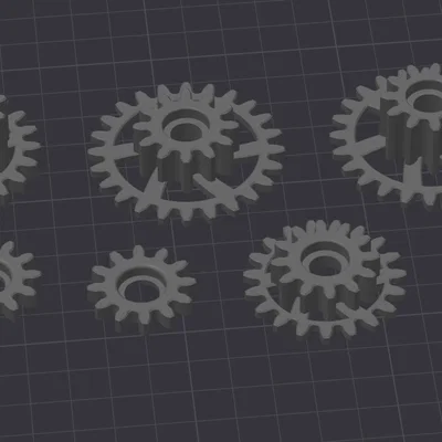 Bộ bánh răng đuôi có hỗ trợ vòng bi cho đồng hồ cơ khí 3D