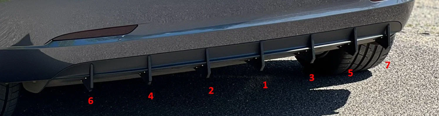 Ốp khuếch tán cản sau (rear bumper diffuser) cho TESLA Model 3 - Image 2