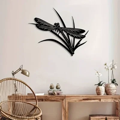 Mẫu trang trí tường 3D Dragonfly On Leaf (Chuồn chuồn trên lá)