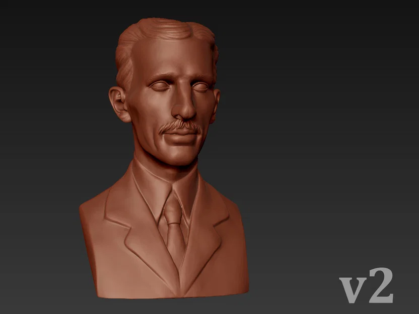 Tượng bán thân Nikola Tesla (3D Model để bàn) - Image 1