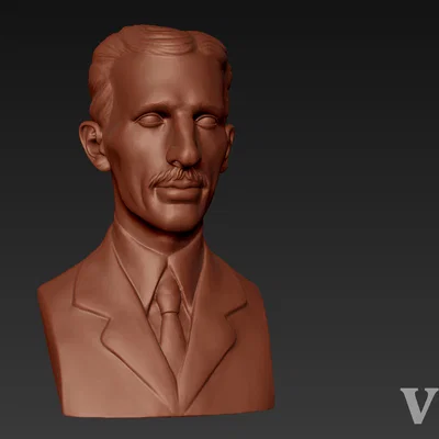 Tượng bán thân Nikola Tesla (3D Model để bàn)