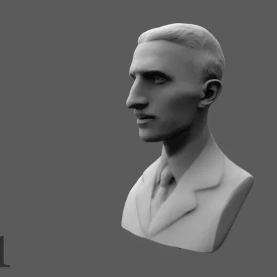 Tượng bán thân Nikola Tesla (3D Model để bàn)