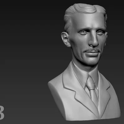 Tượng bán thân Nikola Tesla (3D Model để bàn)