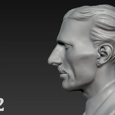 Tượng bán thân Nikola Tesla (3D Model để bàn)