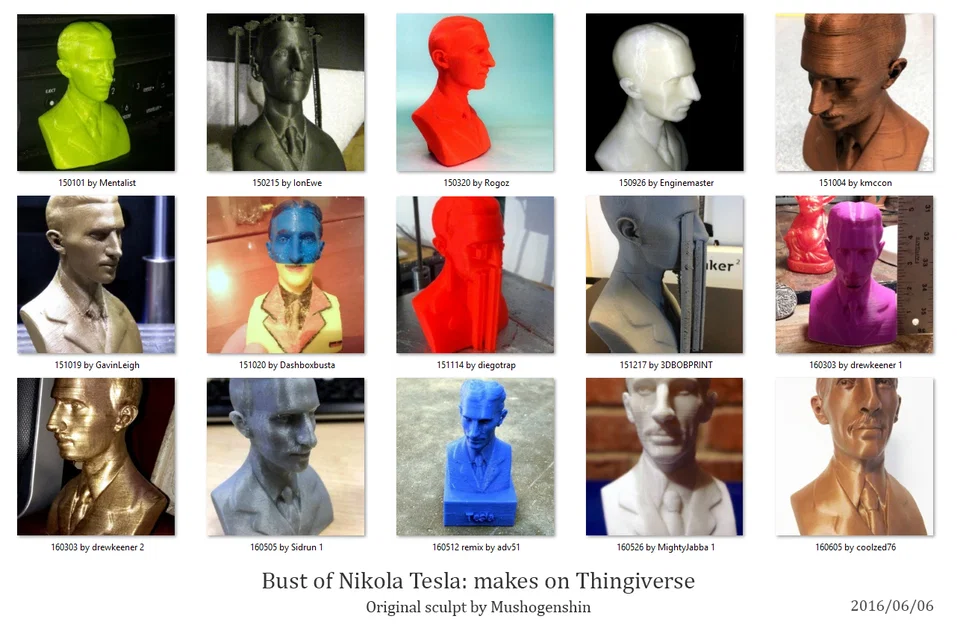 Tượng bán thân Nikola Tesla (3D Model để bàn) - Image 5