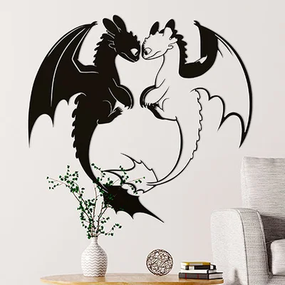 Mô hình treo tường Nightfury & Dayfury trang trí nhà cửa đẹp mắt
