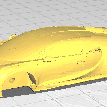 Mô hình 3D xe Bugatti Chiron dùng bánh xe Hot Wheels