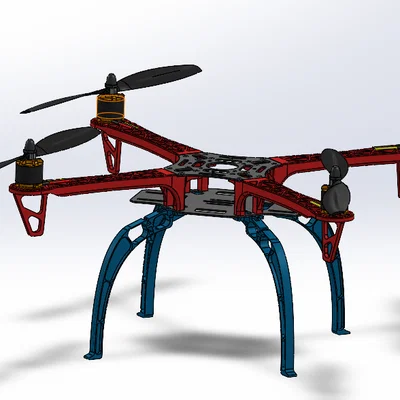Mô hình lắp ráp Drone thiết kế chi tiết bằng SolidWorks (STL)