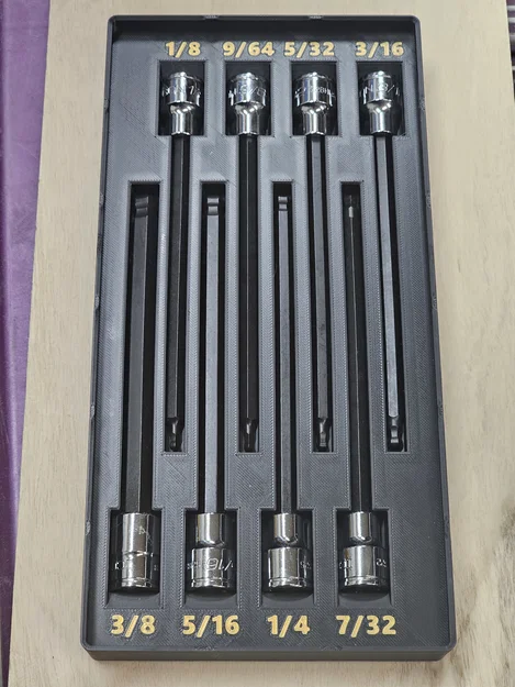 Khay Gridfinity cho ICON 3/8 in Drive SAE Long Hex Bit Socket Set - Image 1