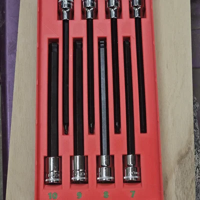 Gridfinity khay ICON 3/8" Drive Metric Long Hex Bit Socket Set