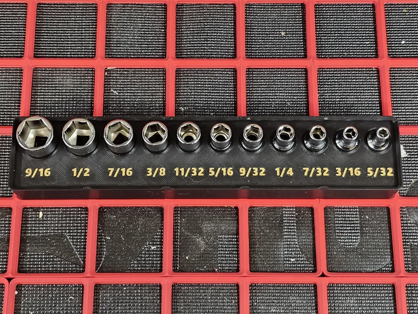 Khay Gridfinity cho bộ socket ICON SAE 1/4" Drive (11 món) - Image 1