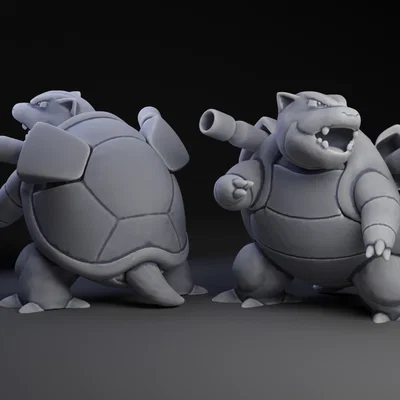 Mô hình in 3D Blastoise Pokémon với thiết kế tháp pháo cải tiến