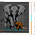 Tranh treo tường nghệ thuật hình Voi mẹ và voi con 3D độc đáo - Thumbnail 2