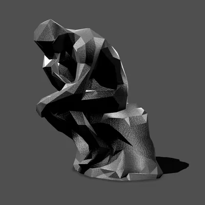 Mô hình 3D Người Suy Tư Low Poly (The Thinker) độc đáo