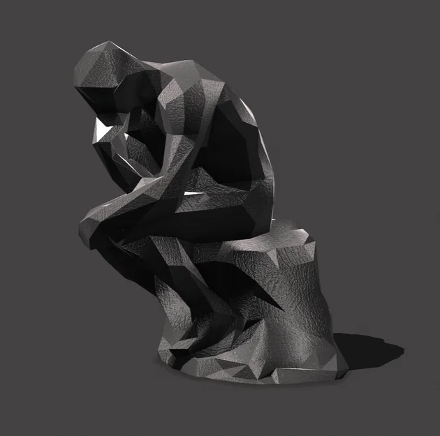 Mô hình 3D Người Suy Tư Low Poly (The Thinker) độc đáo - Image 3