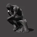 Mô hình 3D Người Suy Tư Low Poly (The Thinker) độc đáo - Thumbnail 3