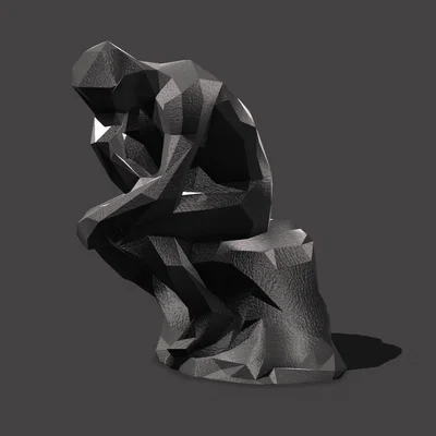 Mô hình 3D Người Suy Tư Low Poly (The Thinker) độc đáo