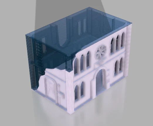 Terrain nhà đổ nát kiêm hộp vận chuyển mô hình cho wargame - Image 1