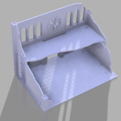 Terrain nhà đổ nát kiêm hộp vận chuyển mô hình cho wargame